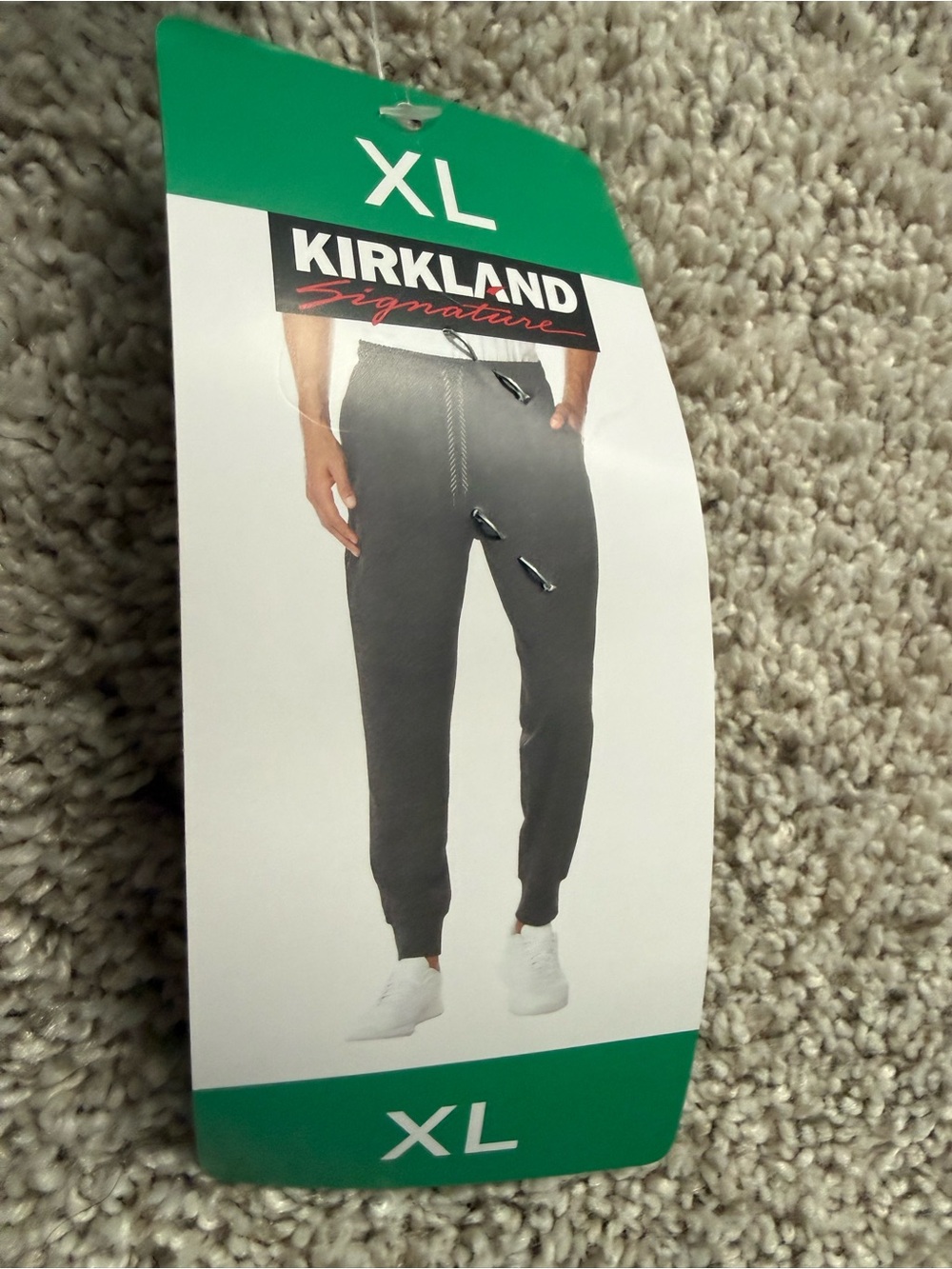 Kirkland Signature Men's Gray Joggers with Drawstring